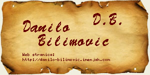 Danilo Bilimović vizit kartica